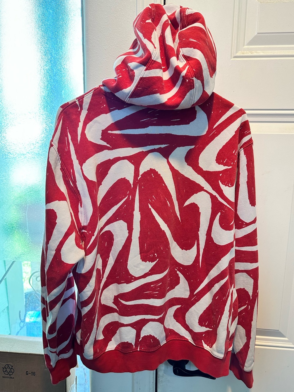 Nike Swoosh All Over Club BB Pullover Hoodie Men's Embroidered White Nike - Picture 2 of 8